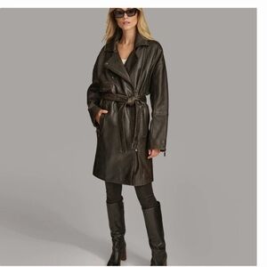 Wilson’s Leather- Liv Washed Moto Trench - Black / XL